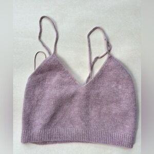 Zara Lilac soft Wool blend Bralette Top purple size large excellent condition L